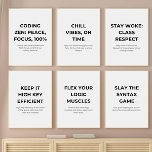 Funny Computer Science Class Decor, Printable Tech Classroom Posters, Printable Class Rules, Computer Science Teacher Gift, School Prints