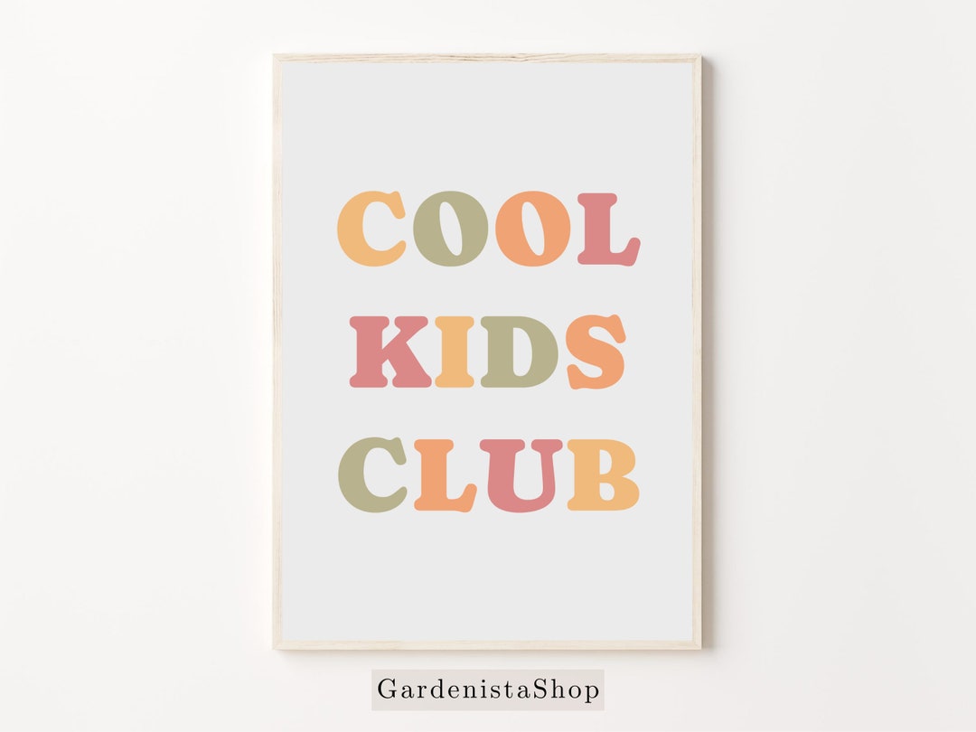 Playroom Printable, Preschool Poster, Kindergarten Wall Print, Classroom Decor, Cool Kids Club ...