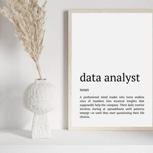 Funny Data Analyst Definition Wall Art, Humorous Data Analysis Gift ...