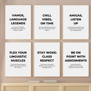 Funny Spanish Classroom Rules, Printable Spanish Class Wall Art, Spanish Teacher Gift, Spanish Class Decor, Prints For Students, School Art