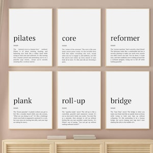 Lustige Pilates Definition Wandkunst, lustige Pilates Studio Dekoration, Gym Workout Zitat Poster, Inspirational Workoutraum Decor, Fitness Girl Geschenk