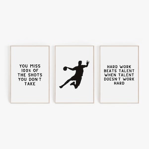 Minimalistische Handball Wandkunst, Handball Spieler Geschenk, Handball Poster Set, Handball Raumdekor, motivierende Handball Wandkunst, Sport Drucke