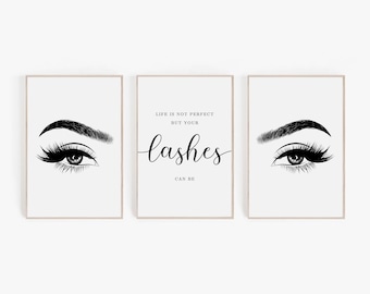 Lash Studio Poster Set, Eyelash Art Prints (Digital Download)