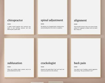 Funny Chiropractor Definition Posters, Chiro Office Art (PDF & JPG)