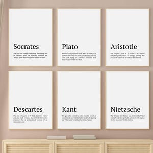 Funny Famous Philosophers Wall Print Set Of 6, Historical Figures Wall Art, Humorous Quotes History Classroom Decor, Philosophy Posters