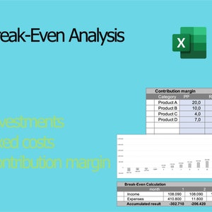 Break Even Analysis | Break-even point calculation model | Excel template