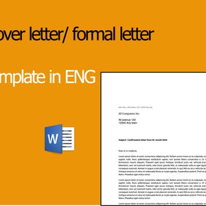 Plantilla de carta: plantilla simple de carta y carta de presentación para Word en ENG