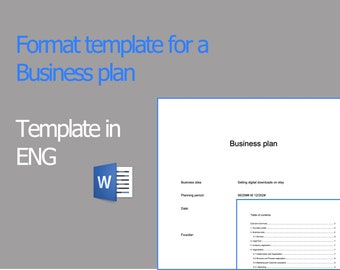 Business plan template - Simple format template for a business plan in Word