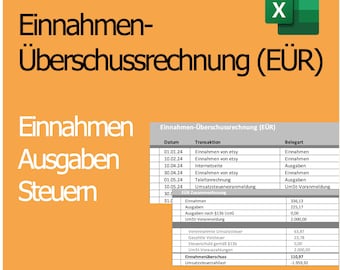 Income statement - EÜR - profit determination | Excel template