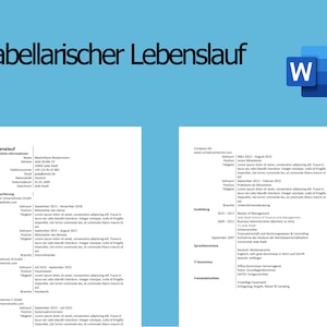 Tabular CV - Simple template in Word