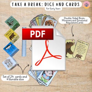 Printable PDF Take a Break Cards & Dice Expert-Designed Emotional Regulation and Brain Break Resource | Child Development | Early Years Tool