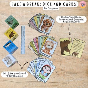 Gebrauchsfertige Take a Break Karten & Würfel Von Experten entworfene Emotionsregulierung und Gehirnpause-Ressource | Kind Entwicklung | Frühes Werkzeug