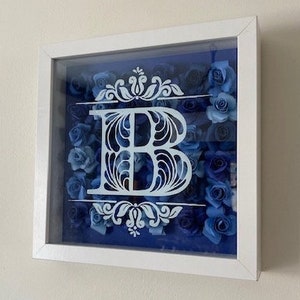 Custom Paper Flower Box Monogram Decor