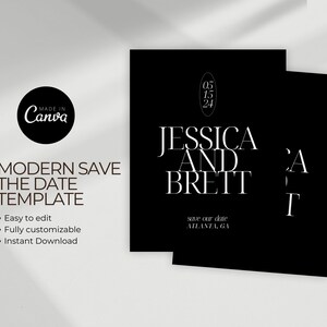 Modern Save The Date, Black and White Save The Date, Aesthetic Save the Date, Wedding Save The Date, Editable Modern Save The Date