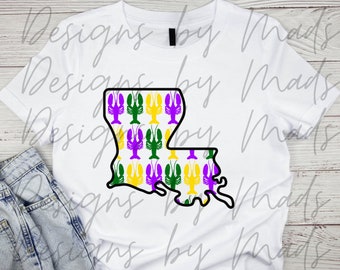Mardi Gras Crawfish Louisiana PNG Digital Download