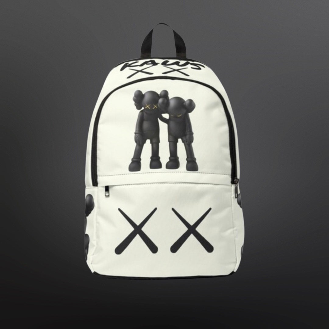 Kaws Backpack Contemporary Art Backpack Kaws Art Black Etsy