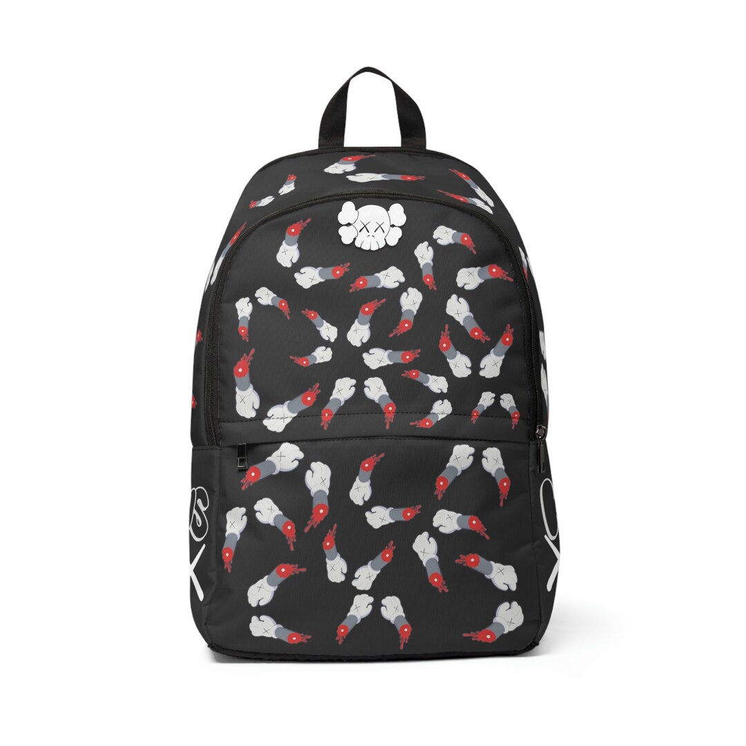 Kaws Backpack Kaws Art Black Backpack Custom Backpack Etsy