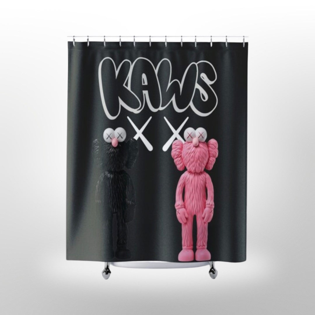 Kaws Shower Curtain Bathroom Art Shower Curtain Art Kaws Art Etsy