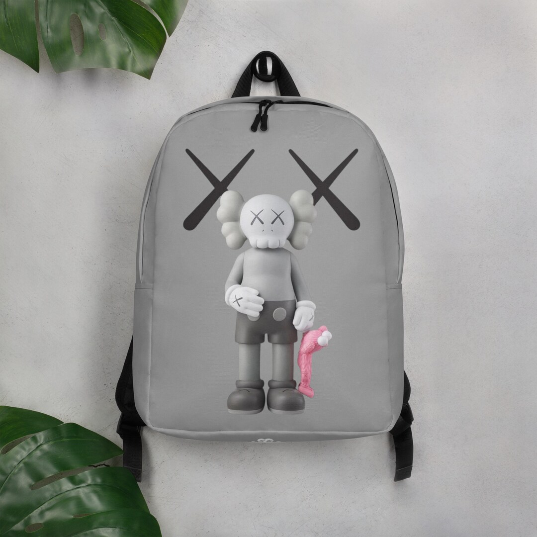 Kaws Backpack Minimalist Backpack Kaws Art Black Backpack Etsy