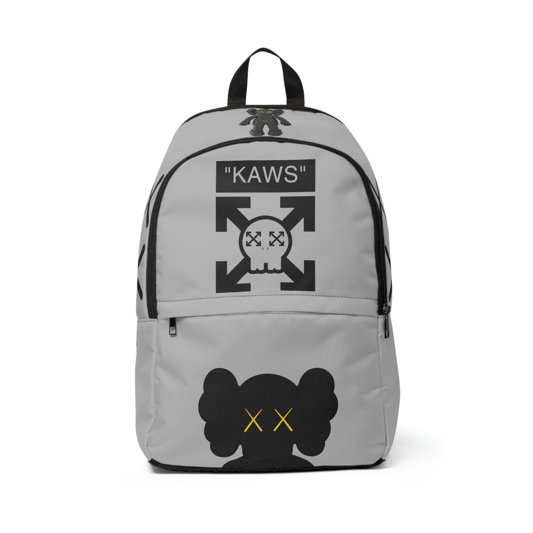 Kaws Backpack Contemporary Art Backpack Kaws Art Black Etsy