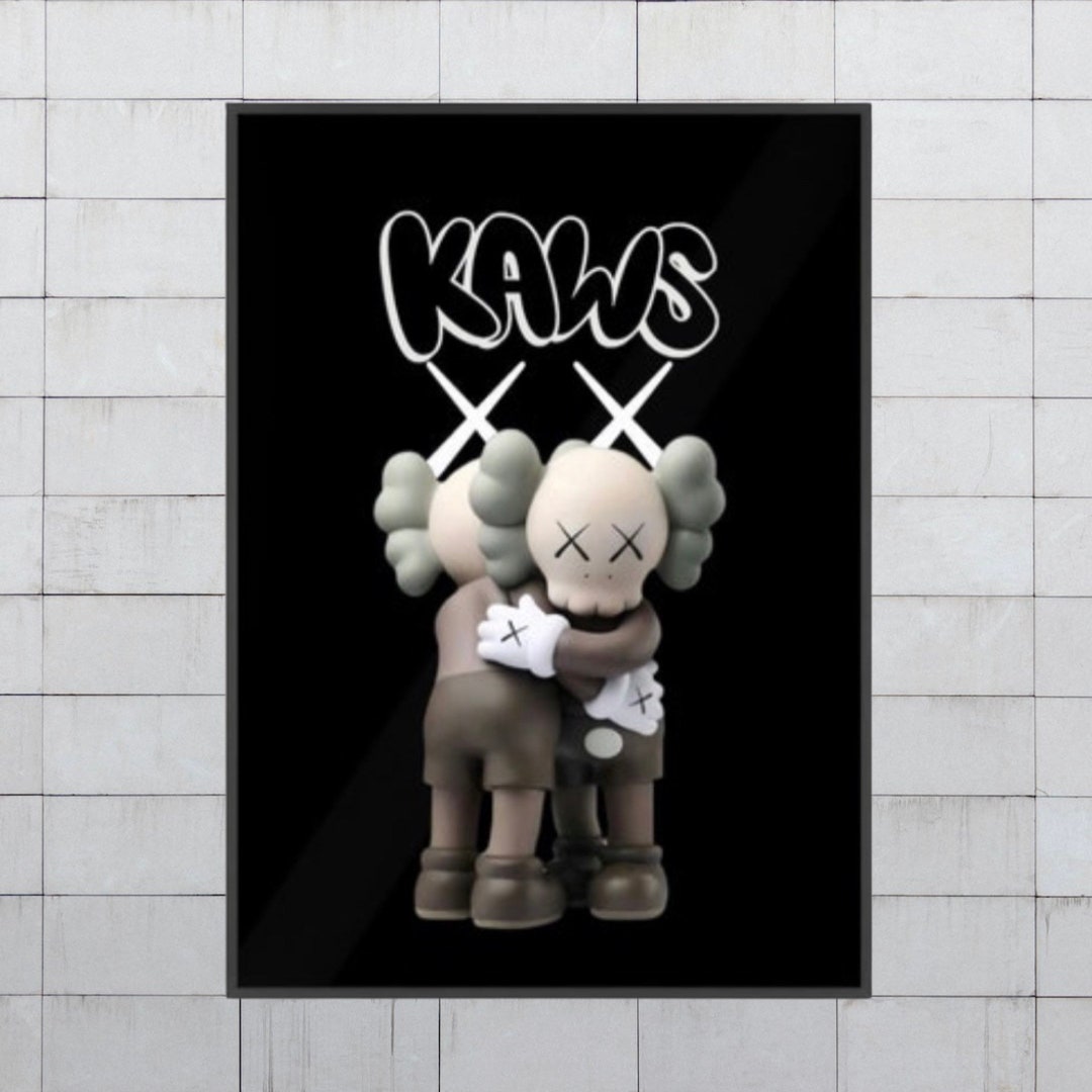 Kaws Posters With Wooden Frame Etsy