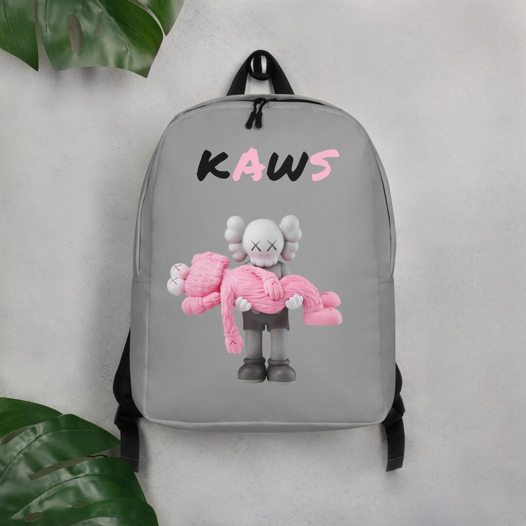Kaws Backpack Minimalist Backpack Kaws Art Black Backpack - Etsy