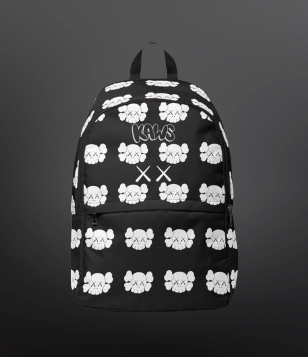 Kaws Backpack Contemporary Art Backpack Kaws Art Black Etsy