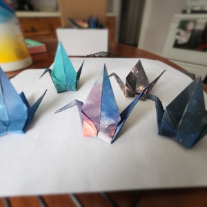 5 Piece Space Themed Origami Crane