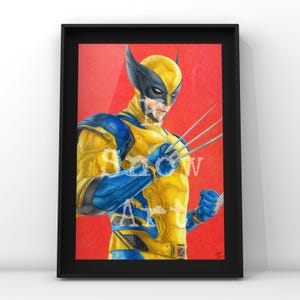 Wolverine (Deadpool and Wolverine, 2024) Hand Drawn A4 Wall Art Print