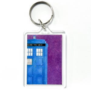 TARDIS Hand Drawn Keyring