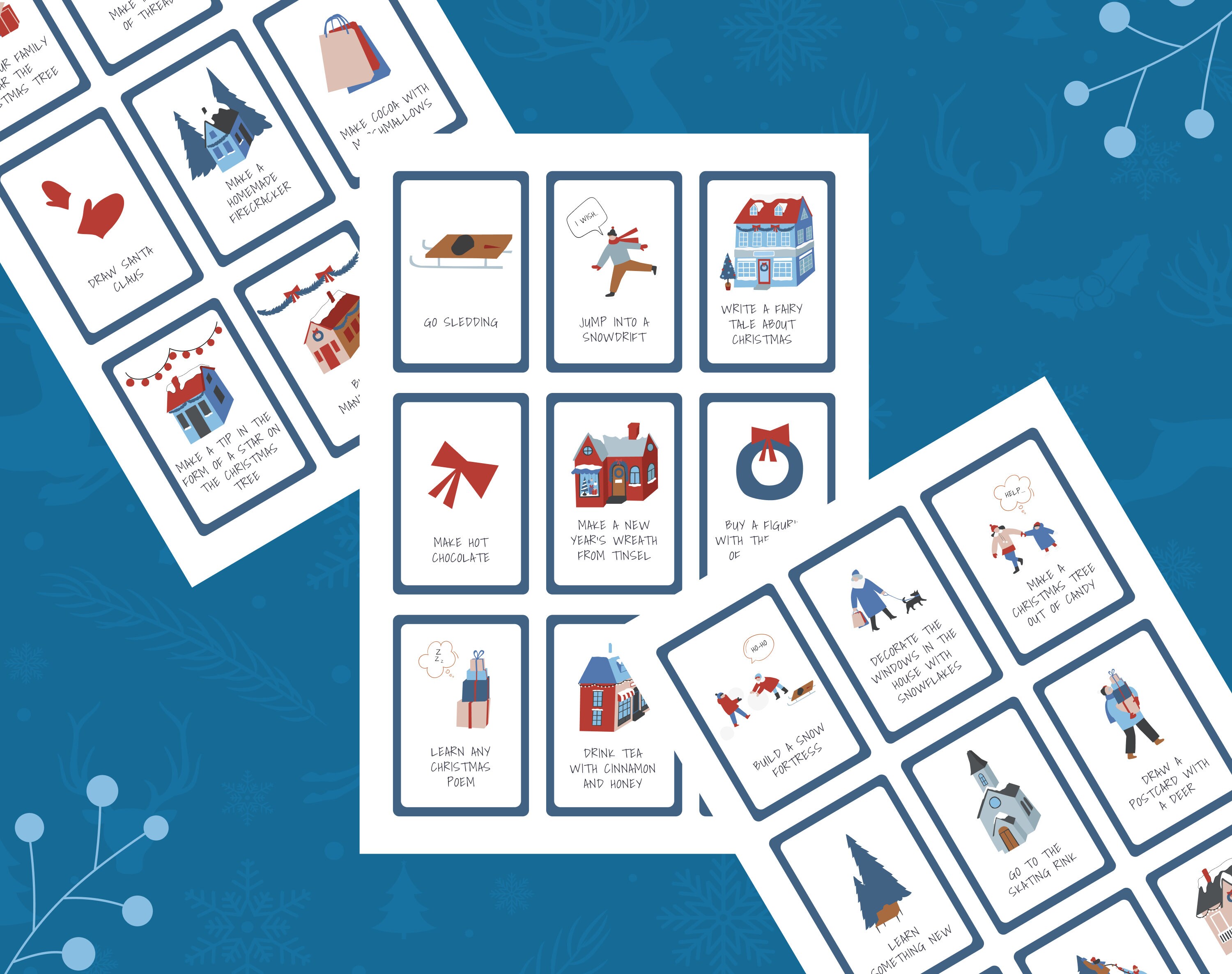 Christmas Charades Game Xmas Charades Games Card for Advent Calendar