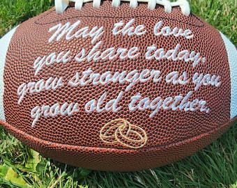 Personalized Embroidered Football - Wedding, Engagement, Anniversary Gift