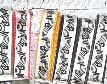 Music Print Wristlet, Cotton Keychain