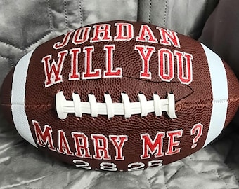 Marriage proposal// Will you Marry me// Engagement// Promposal// Embroidered Personalized Football Gift