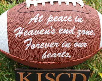 Remembrance Memorial Football Gift//Custom Personalized Embroidered Football // football Gift// Keepsake ball // Family gift// Memorabilia
