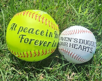 Personalized Embroidered Memorial Softball - Keepsake Remembrance Gift