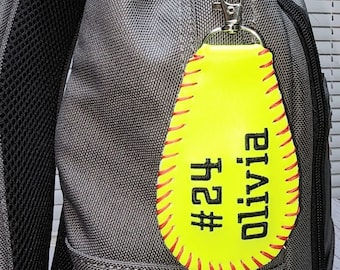 Personalized Softball Bag Tag: Double-Sided Player ID Clip