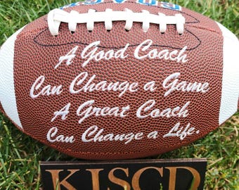 Coaches Gift//Great Coach//Custom Personalized Embroidered Football // football Gift// Keepsake ball // Coach gift// Memorabilia