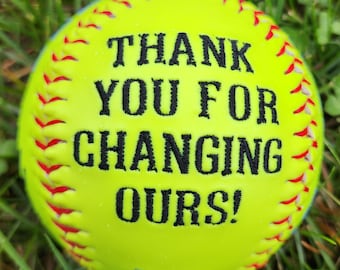 Personalized Embroidered Softball Coach Gift, Team Keepsake