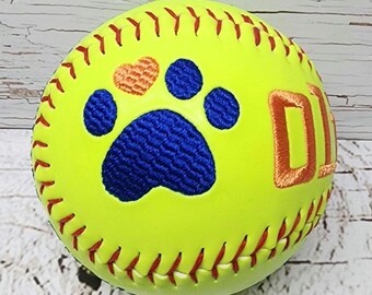 Embroidered Pet Memorial Baseball - Personalized Dog Remembrance Keepsake