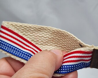 American Flag Wristlet: Customizable Cotton Keychain