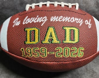Remembrance Memorial Football Gift//Custom Personalized Embroidered Football // football Gift// Keepsake ball // Family gift// Memorabilia