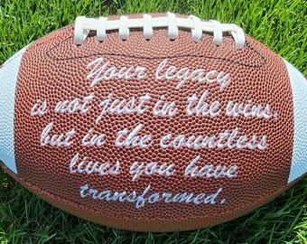 Coaches Gift//Custom Personalized Embroidered Football //Legacy football Gift// Keepsake ball // Coach gift// Memorabilia