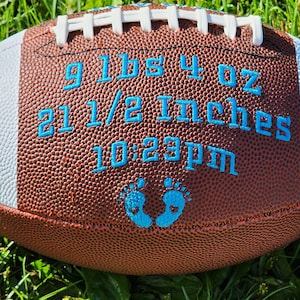 Birth Stats gift // Custom Personalized Embroidered football// Baby Gift // Football Gift // Keepsake ball //Memorabilia //Baby Stats