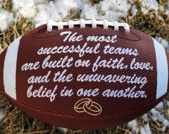 Wedding gift // Custom Personalized Embroidered football// Engagement Gift // Football Gift // Keepsake ball//Memorabilia //Anniversary gift