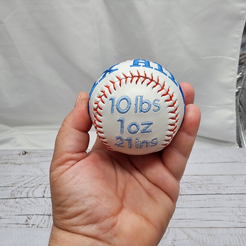 Birth Stats Gift // Custom Personalized Embroidered Softball/baseball