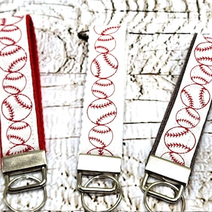 Llavero de pulsera con estampado de béisbol de algodón de tamaño XXL personalizable // Llavero de algodón // Llavero de pulsera con cinta // Llavero rechoncho // Llavero rechoncho