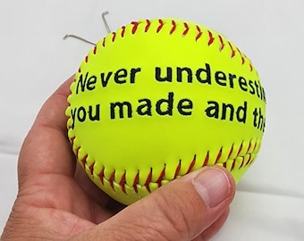 Personalized Embroidered Softball Coach Gift, Team Keepsake