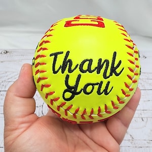 Coaches Gift//Custom Personalized Embroidered Softball // Softball Gift// Keepsake ball // Coach gift// Memorabilia