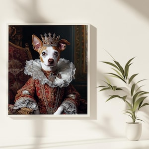 Personalized Pet Portrait on Canvas, Royal Dog Portrait from Photo, Custom Renaissance King Pet Painting, Digital Art Design